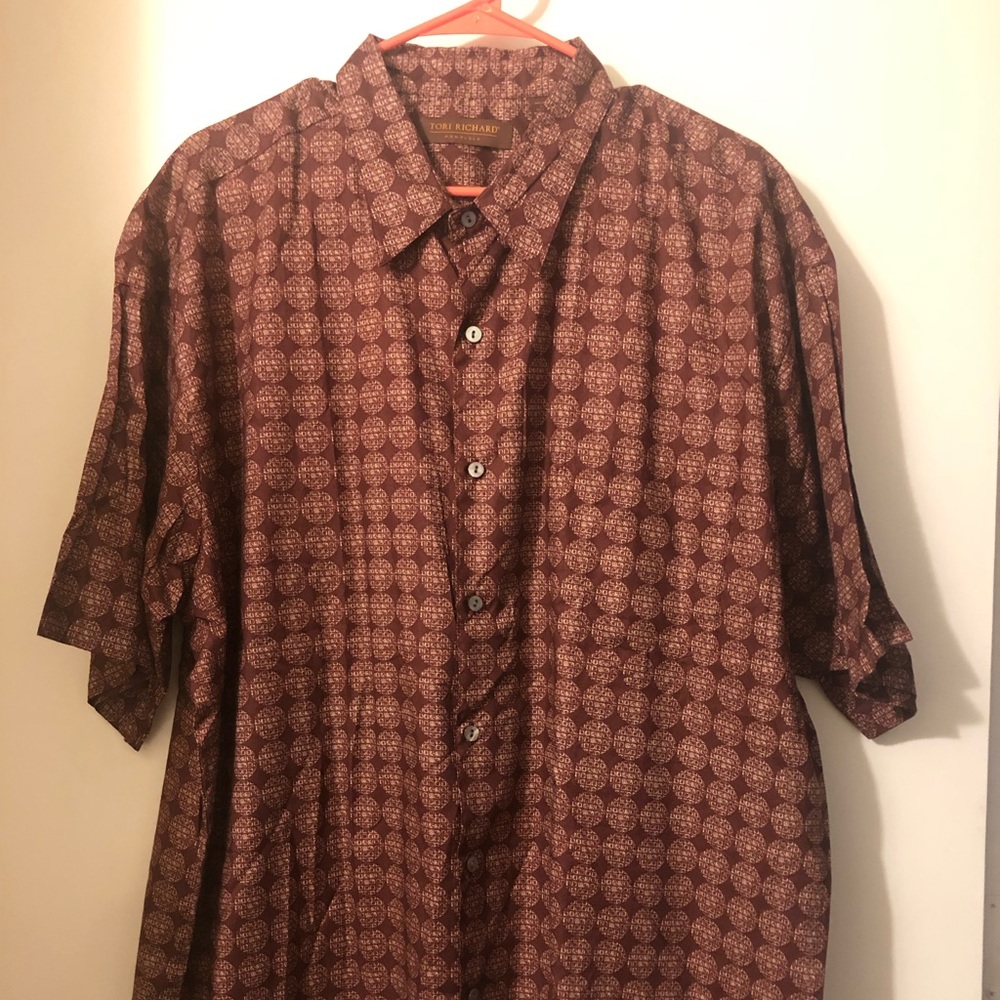 NWT! Tori Richards men’s button down 2XL wine